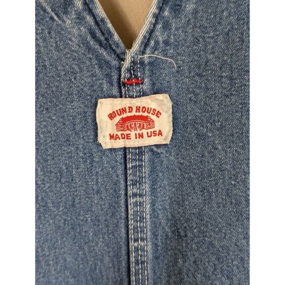 Round House Carpenter Bib Overalls Button Fly Made in USA Blue Men's Size 52 - Picture 16 of 16